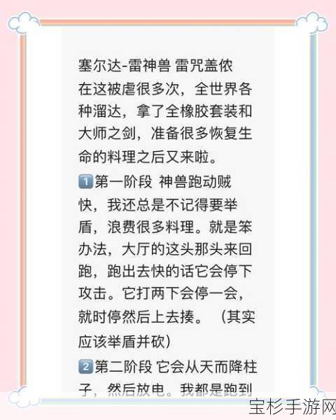 塞尔达传说雷属性装备，深度实战攻略与奥秘全面探索